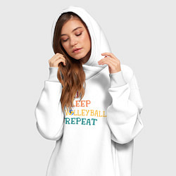 Женское худи-платье Eat sleep volley, цвет: белый — фото 2