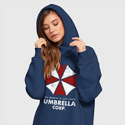 Женское худи-платье Umbrella corporation logo, цвет: тёмно-синий — фото 2