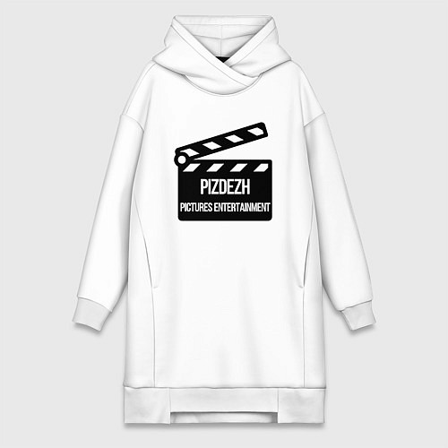 Женская толстовка-платье Pizdezh pictures entertainment / Белый – фото 1