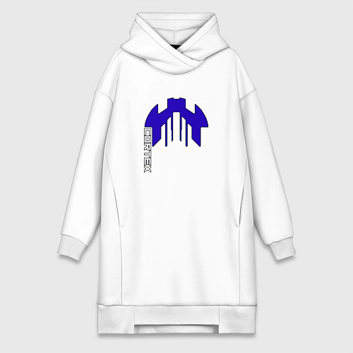 Женская толстовка-платье Cortex синий чёрная обводка aneurism iv / Белый – фото 1