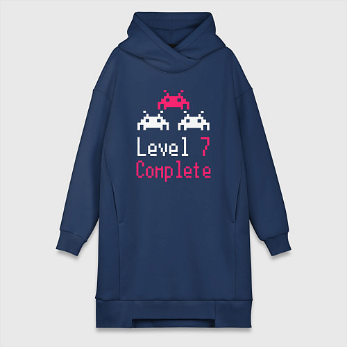 Женская толстовка-платье Уровень 7 пройден / Тёмно-синий – фото 1