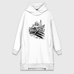 Женское худи-платье Вольво viking, цвет: белый