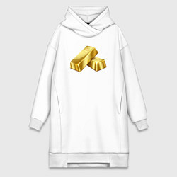 Женское худи-платье Два слитка золота, цвет: белый