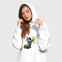 Женское худи-платье Мешок со звёздами, цвет: белый — фото 2