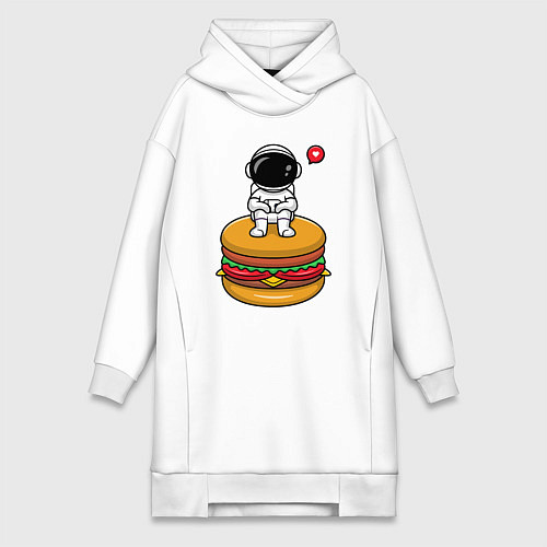 Женская толстовка-платье Космический гамбургер / Белый – фото 1