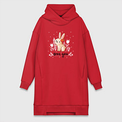 Женская толстовка-платье Love you bunny