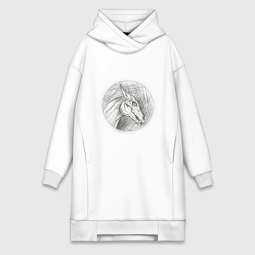 Женская толстовка-платье Черепа лошадей / Белый – фото 1