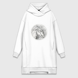 Женская толстовка-платье Черепа лошадей