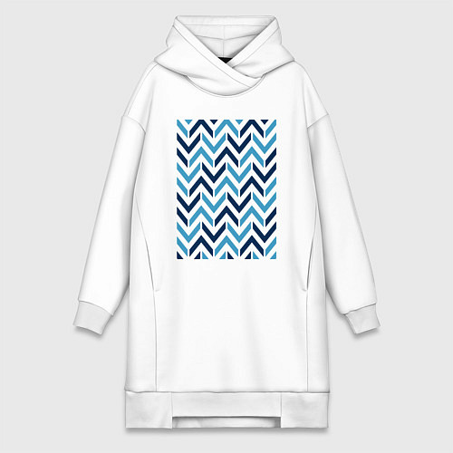 Женская толстовка-платье Узор геометрия / Белый – фото 1