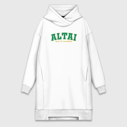 Женская толстовка-платье Altai soul and mountains / Белый – фото 1