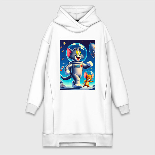 Женская толстовка-платье Космонавты Том и Джерри / Белый – фото 1