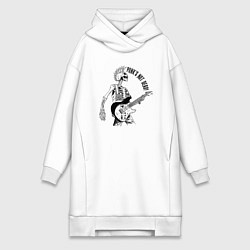 Женская толстовка-платье Skeleton guitarist - punks not dead motto