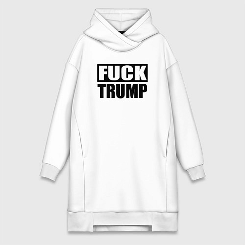 Женская толстовка-платье Trump fuck / Белый – фото 1