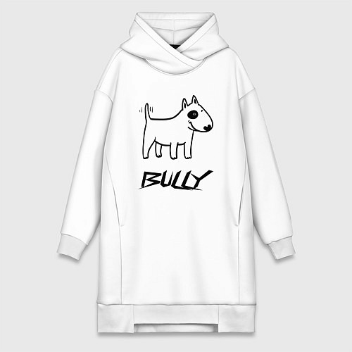 Женская толстовка-платье Бультерьер хулиган / Белый – фото 1