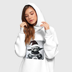Женское худи-платье Винтажный Йода в свитере, цвет: белый — фото 2