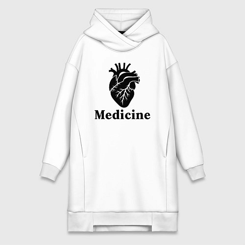 Женская толстовка-платье Сердце медицины / Белый – фото 1