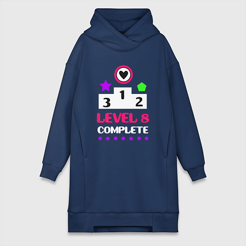 Женская толстовка-платье 8 уровень пройден / Тёмно-синий – фото 1