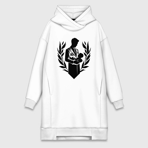 Женская толстовка-платье Врач с младенцем в руках / Белый – фото 1