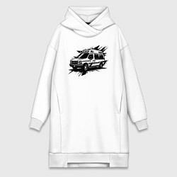 Женская толстовка-платье Скорая помощь граффити