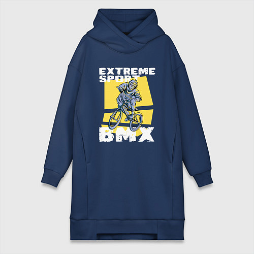 Женская толстовка-платье BMX фристайл / Тёмно-синий – фото 1