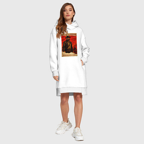 Женская толстовка-платье Red dead redemtion постер / Белый – фото 4
