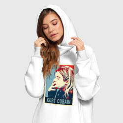 Женское худи-платье Kurt Cobain - Nirvana, цвет: белый — фото 2
