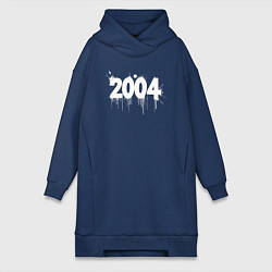 Женское худи-платье Граффити 2004 года, цвет: тёмно-синий