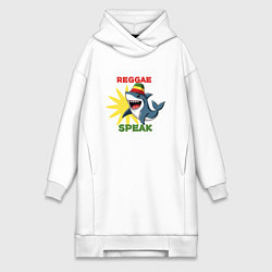 Женское худи-платье Акула растаман, цвет: белый