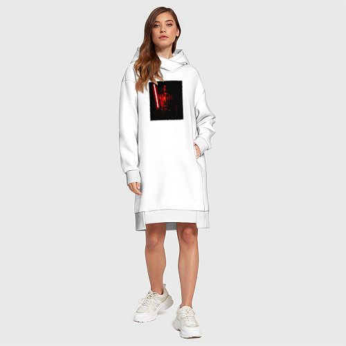 Женская толстовка-платье Вейдер с мечом во тьме / Белый – фото 4