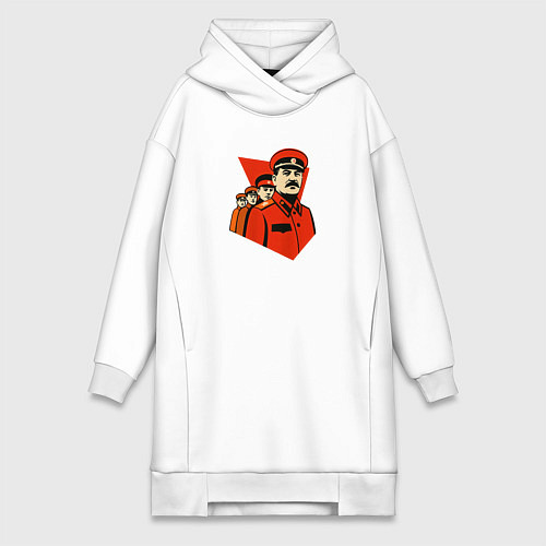 Женская толстовка-платье За Родину - за Сталина / Белый – фото 1