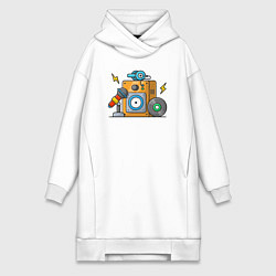 Женское худи-платье Рождение музыки, цвет: белый