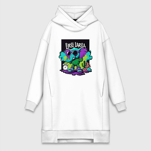 Женская толстовка-платье Лирили Ларила итальянские мемы / Белый – фото 1