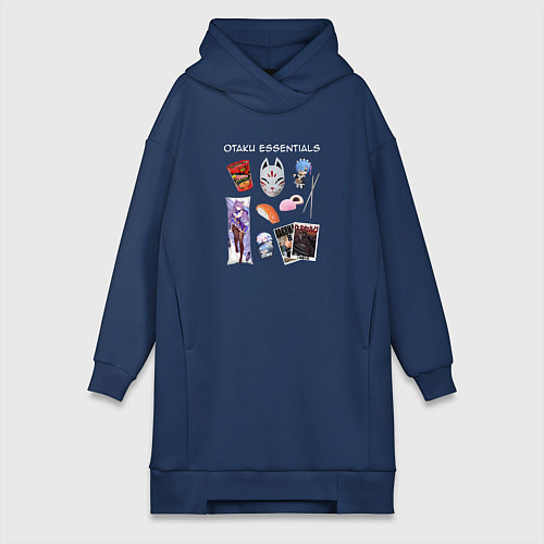 Женская толстовка-платье Otaku essentials / Тёмно-синий – фото 1