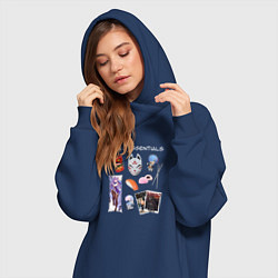 Женское худи-платье Otaku essentials, цвет: тёмно-синий — фото 2