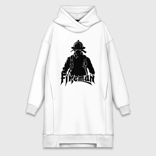 Женская толстовка-платье Аниме пожарный / Белый – фото 1