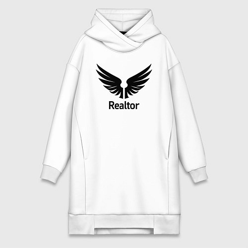 Женская толстовка-платье Крылатый риелтор / Белый – фото 1