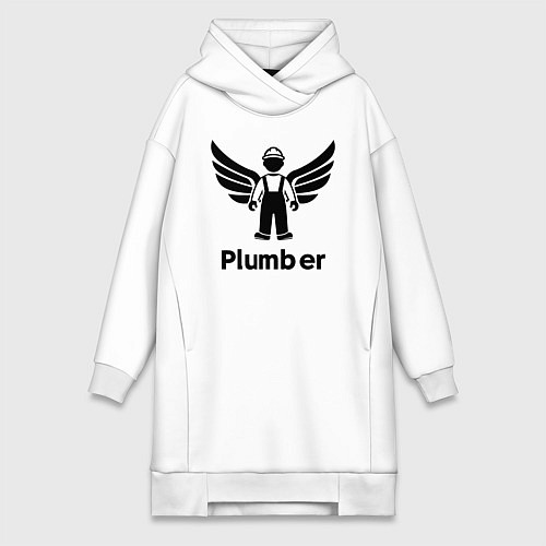 Женская толстовка-платье Крылатый сантехник / Белый – фото 1