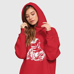 Женское худи-платье Сварщик в маске, цвет: красный — фото 2