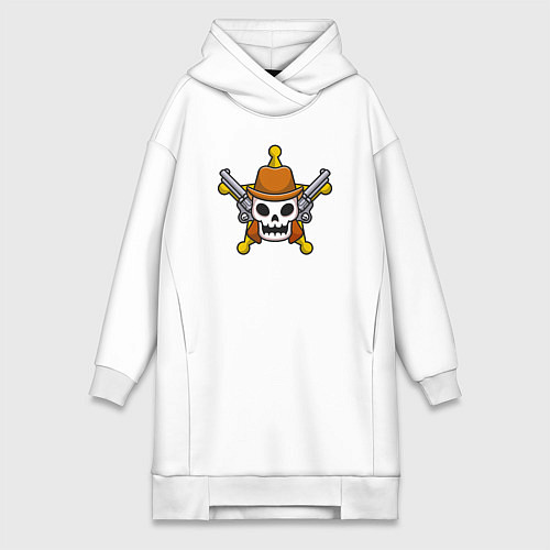 Женская толстовка-платье Dead sheriff / Белый – фото 1