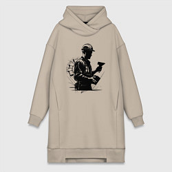 Женская толстовка-платье Строитель с мастерком