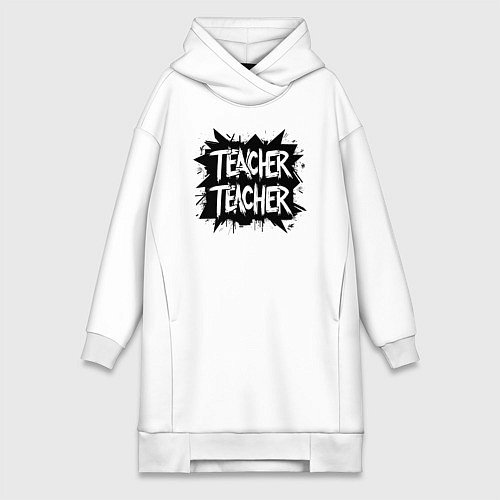 Женская толстовка-платье Учительский граффити / Белый – фото 1
