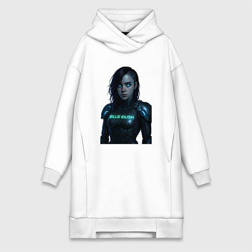 Женская толстовка-платье Билли Айлиш в космическом костюме / Белый – фото 1