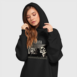 Женское худи-платье Нирвана цитата, цвет: черный — фото 2