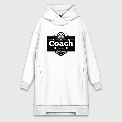 Женская толстовка-платье Коуч стимпанк / Белый – фото 1