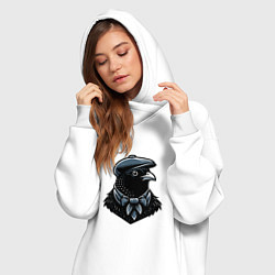 Женское худи-платье Птица в кепке, цвет: белый — фото 2