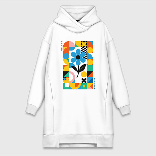 Женская толстовка-платье Fell alive / Белый – фото 1