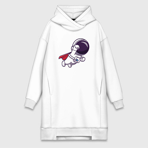 Женская толстовка-платье Spaceman superman / Белый – фото 1