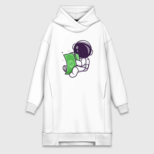 Женская толстовка-платье Космонавт и доллары / Белый – фото 1