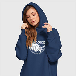 Женское худи-платье Bridges logo, цвет: тёмно-синий — фото 2