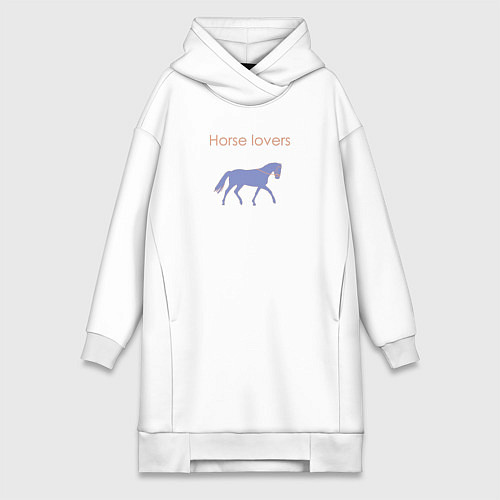 Женская толстовка-платье Любовь к лошадям / Белый – фото 1
